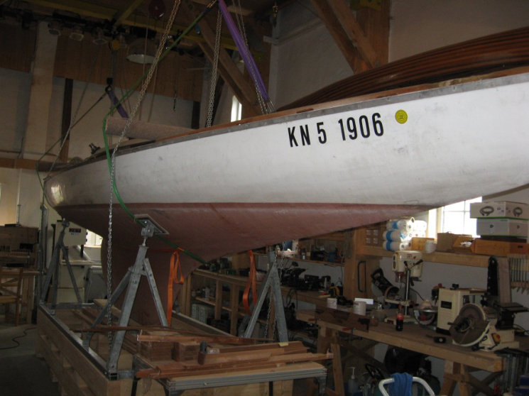 Freya in meiner Montagehalle, heil angekommen, noch mit Bodensee- Zulassungsnummer