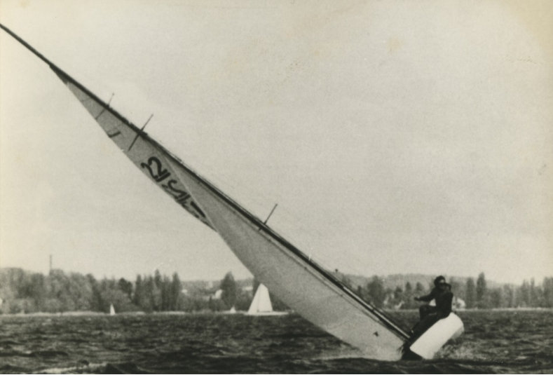 Freya bei einer Regatta auf dem Bodensee in den 60ern